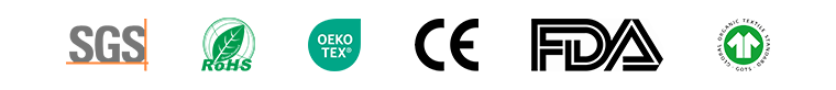SGS RoHS OEKO-TEX CE FDA Reach certification logos